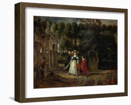 Peter Paul Rubens (Self-Portrait) and His Second Wife Helene Fourment in the Garden-Peter Paul Rubens-Framed Giclee Print