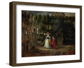 Peter Paul Rubens (Self-Portrait) and His Second Wife Helene Fourment in the Garden-Peter Paul Rubens-Framed Giclee Print