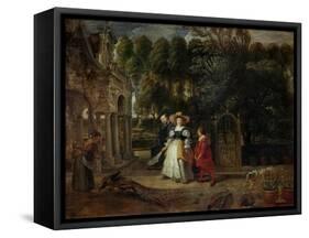 Peter Paul Rubens (Self-Portrait) and His Second Wife Helene Fourment in the Garden-Peter Paul Rubens-Framed Stretched Canvas