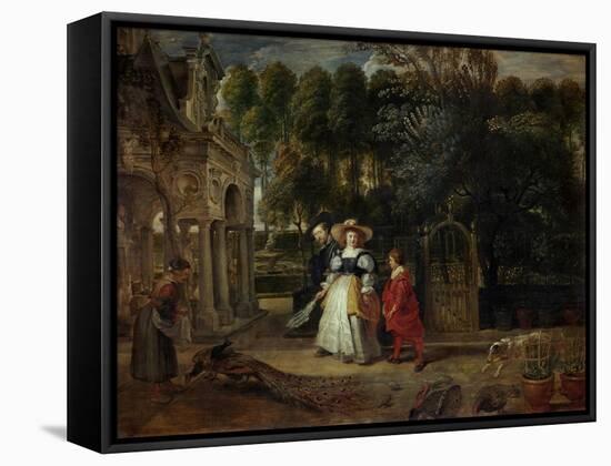 Peter Paul Rubens (Self-Portrait) and His Second Wife Helene Fourment in the Garden-Peter Paul Rubens-Framed Stretched Canvas