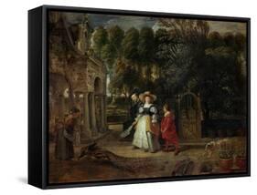 Peter Paul Rubens (Self-Portrait) and His Second Wife Helene Fourment in the Garden-Peter Paul Rubens-Framed Stretched Canvas