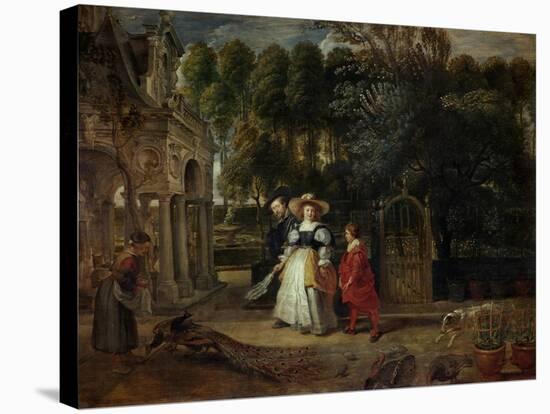 Peter Paul Rubens (Self-Portrait) and His Second Wife Helene Fourment in the Garden-Peter Paul Rubens-Stretched Canvas