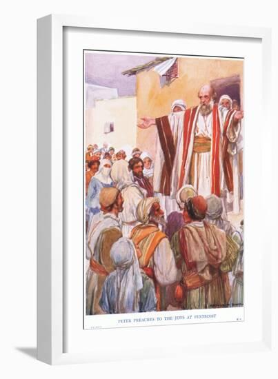 Peter Preaches to the Jews at Pentecost-Arthur C. Michael-Framed Giclee Print