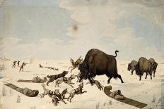 Buffalo Hunt, C.1822-1824-Peter Rindisbacher-Framed Stretched Canvas