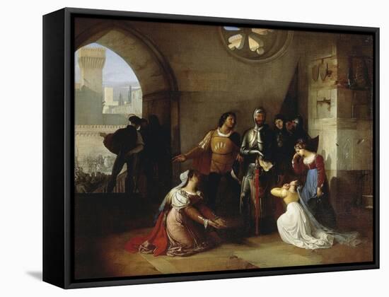 Peter Rossi, Imprisoned by the Scaligeri, 1818-1820-Francesco Hayez-Framed Stretched Canvas