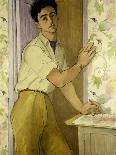 Self Portrait in the Bird Room, 1952-Peter Samuelson-Framed Stretched Canvas