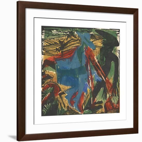 Peter Schlemihl's Wondrous Story - Schlemihl's Encounter with His Shadow-Ernst Ludwig Kirchner-Framed Premium Giclee Print