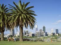Palm Trees and City Skyline, Perth, Western Australia, Australia-Peter Scholey-Photographic Print