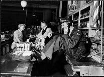 Uniformed Actor/Pilot, Col. Jimmy Stewart Talking on Telephone at Father's Hardware Store-Peter Stackpole-Photographic Print
