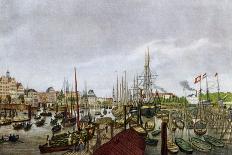 Hamburg harbour-Peter Suhr-Giclee Print