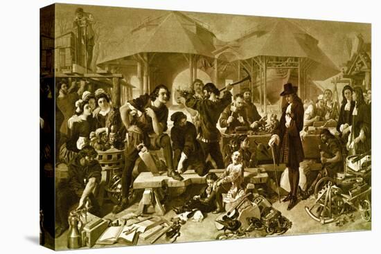 Peter the Great at Deptford Dockyard-Daniel Maclise-Stretched Canvas
