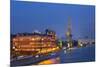 Peter the Great Statue and River Moskva at Night, Moscow, Russia, Europe-Martin Child-Mounted Photographic Print