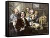 Peter the Great Studying Shipbuilding at Zaandam, Holland-null-Framed Stretched Canvas