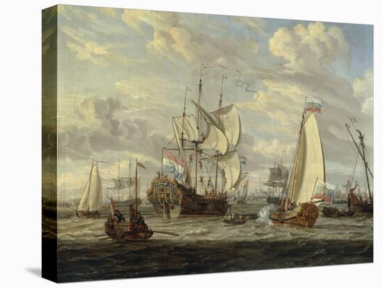 Peter the Great visiting the 'Peter and Paul'-Abraham Storck-Stretched Canvas