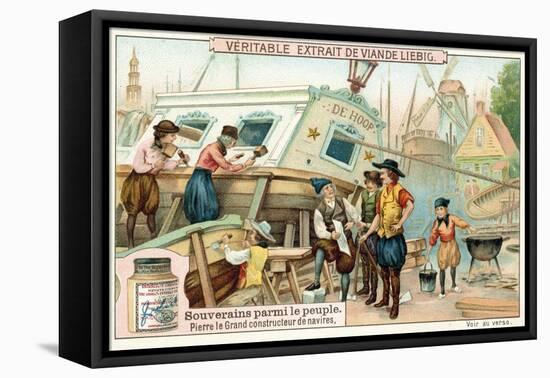 Peter the Great Working as a Shipbuilder in the Netherlands-null-Framed Stretched Canvas
