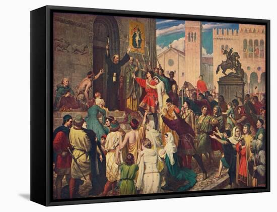 Peter the Hermit Preaching the First Crusade, C1095-James Archer-Framed Stretched Canvas