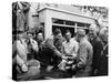 Peter Whitehead Being Congratulated on His Victory with Peter Walker of the Le Mans 24 Hours, 1951-null-Stretched Canvas