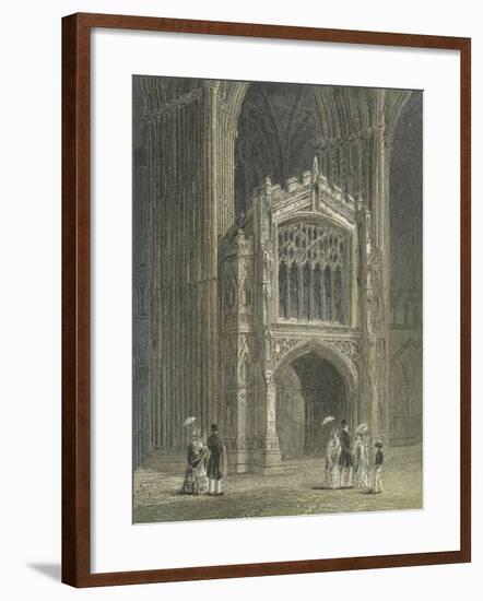 Peterborough Cathedral, View of the Porch, West End-null-Framed Giclee Print