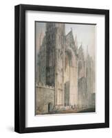 Peterborough Cathedral (W/C on Paper)-Thomas Girtin-Framed Premium Giclee Print