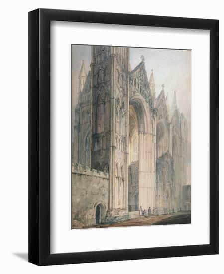 Peterborough Cathedral (W/C on Paper)-Thomas Girtin-Framed Premium Giclee Print