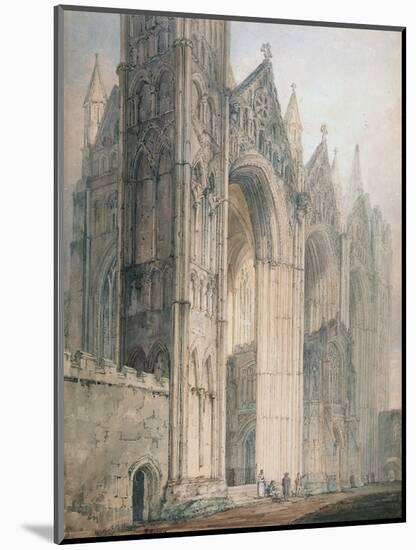 Peterborough Cathedral (W/C on Paper)-Thomas Girtin-Mounted Premium Giclee Print