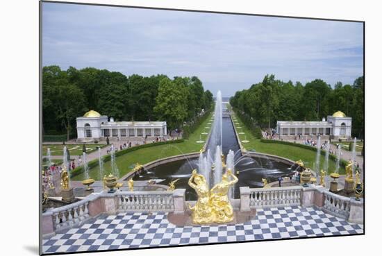 Peterhof Fountains of the Grand Cascade and Gardens in Summer-Peter Barritt-Mounted Photographic Print