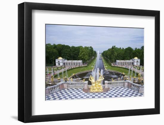 Peterhof Fountains of the Grand Cascade and Gardens in Summer-Peter Barritt-Framed Photographic Print