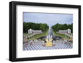 Peterhof Fountains of the Grand Cascade and Gardens in Summer-Peter Barritt-Framed Photographic Print