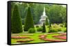 Peterhof Palace. Roman Fountain of the Lower Park in the Rain-kavalenkava volha-Framed Stretched Canvas