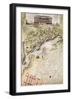 Peterhof, Russia: Elevation of the English Palace and Plan of the Park-Giacomo Quarenghi-Framed Giclee Print