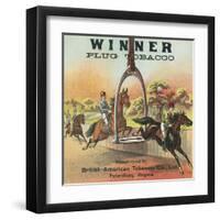 Petersburg, Virginia, Winner Brand Plug Tobacco Label-Lantern Press-Framed Art Print