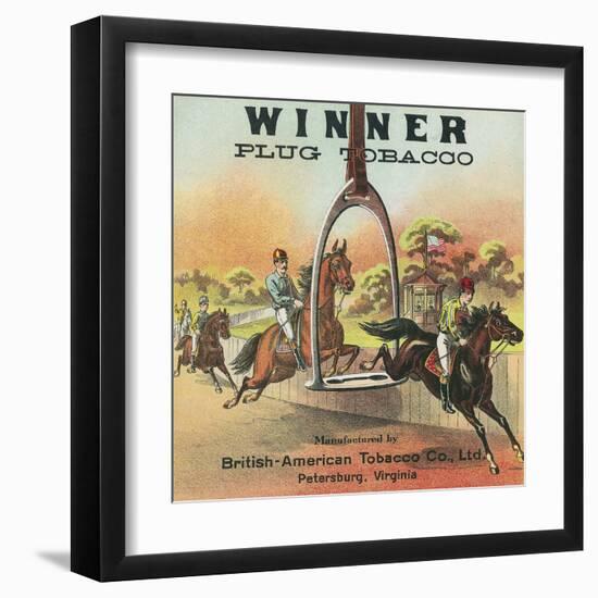 Petersburg, Virginia, Winner Brand Plug Tobacco Label-Lantern Press-Framed Art Print