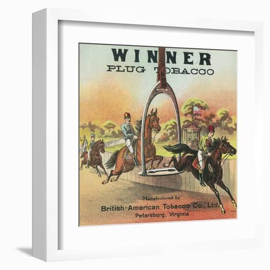 Petersburg, Virginia, Winner Brand Plug Tobacco Label-Lantern Press-Framed Art Print