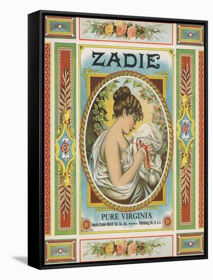 Petersburg, Virginia, Zadie Brand Tobacco Label-Lantern Press-Framed Stretched Canvas