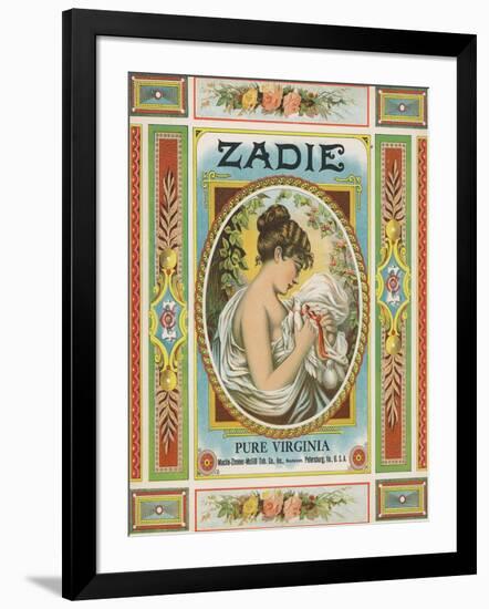 Petersburg, Virginia, Zadie Brand Tobacco Label-Lantern Press-Framed Art Print