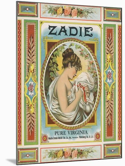 Petersburg, Virginia, Zadie Brand Tobacco Label-Lantern Press-Mounted Art Print