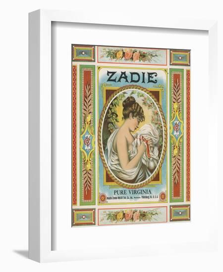 Petersburg, Virginia, Zadie Brand Tobacco Label-Lantern Press-Framed Art Print