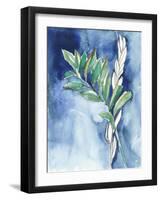 Petiole on Indigo II-Jennifer Goldberger-Framed Art Print