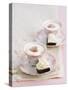 Petit Fours and Cappuccino Decorated with Cocoa Powder Hearts-Gareth Morgans-Stretched Canvas