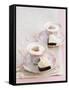 Petit Fours and Cappuccino Decorated with Cocoa Powder Hearts-Gareth Morgans-Framed Stretched Canvas