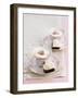 Petit Fours and Cappuccino Decorated with Cocoa Powder Hearts-Gareth Morgans-Framed Photographic Print