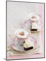 Petit Fours and Cappuccino Decorated with Cocoa Powder Hearts-Gareth Morgans-Mounted Photographic Print