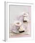 Petit Fours and Cappuccino Decorated with Cocoa Powder Hearts-Gareth Morgans-Framed Photographic Print