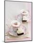 Petit Fours and Cappuccino Decorated with Cocoa Powder Hearts-Gareth Morgans-Mounted Photographic Print