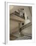 Petit Trianon: Vue du vestibule et de l'escalier, avec la rampe en fer forgé aux chiffres de-null-Framed Giclee Print
