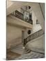 Petit Trianon: Vue du vestibule et de l'escalier, avec la rampe en fer forgé aux chiffres de-null-Mounted Giclee Print