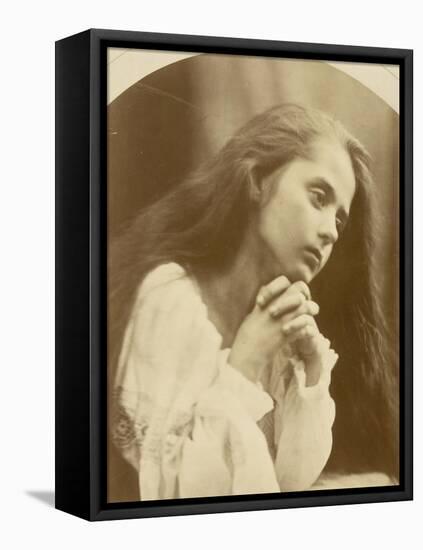 Petite fille en prière-Julia Margaret Cameron-Framed Stretched Canvas