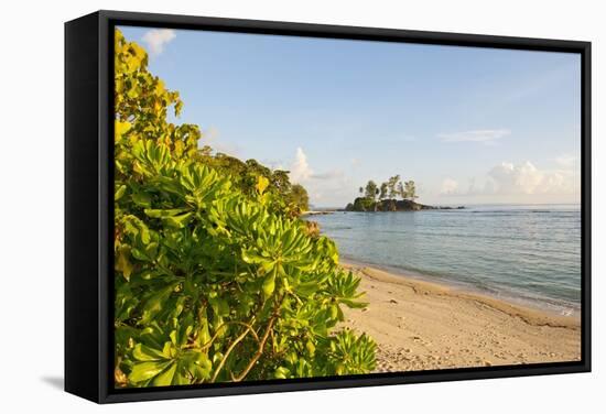 Petite Ile at Port Glaud, Mahe, Seychelles, Indian Ocean Islands-Guido Cozzi-Framed Stretched Canvas