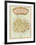 Petite Map of Island of Antigua-null-Framed Art Print