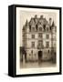 Petite Sepia Chateaux V-Victor Petit-Framed Stretched Canvas